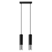 Lampada da soffitto moderna LOOPEZ 2x GU10 LED Max 10W Acciaio cromato nero
