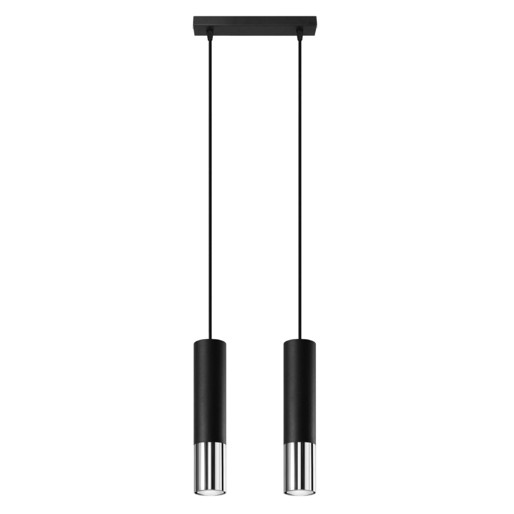 Lampada da soffitto moderna LOOPEZ 2x GU10 LED Max 10W Acciaio cromato nero