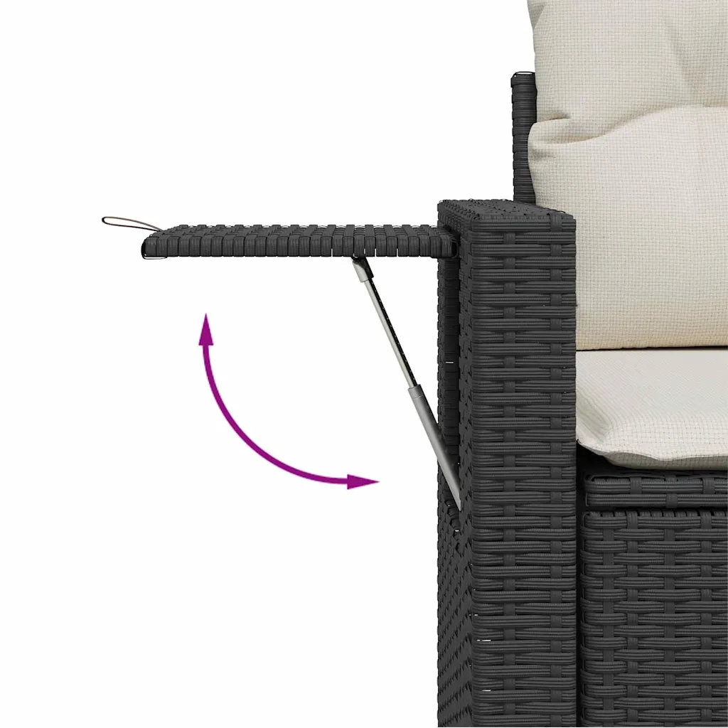 Set Divano da Giardino 9 pcs Nero polyrattan 3361765