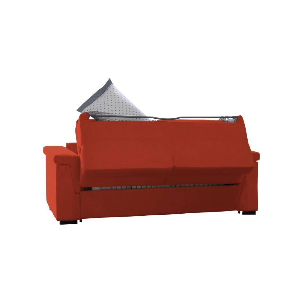 Tenna, Divano Letto 2 Posti Sfoderabile Made in Italy, 185x95 cm Arancione