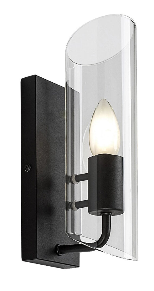Applique bagno nera vetro E14 12W IP44 Teodoro Rabalux