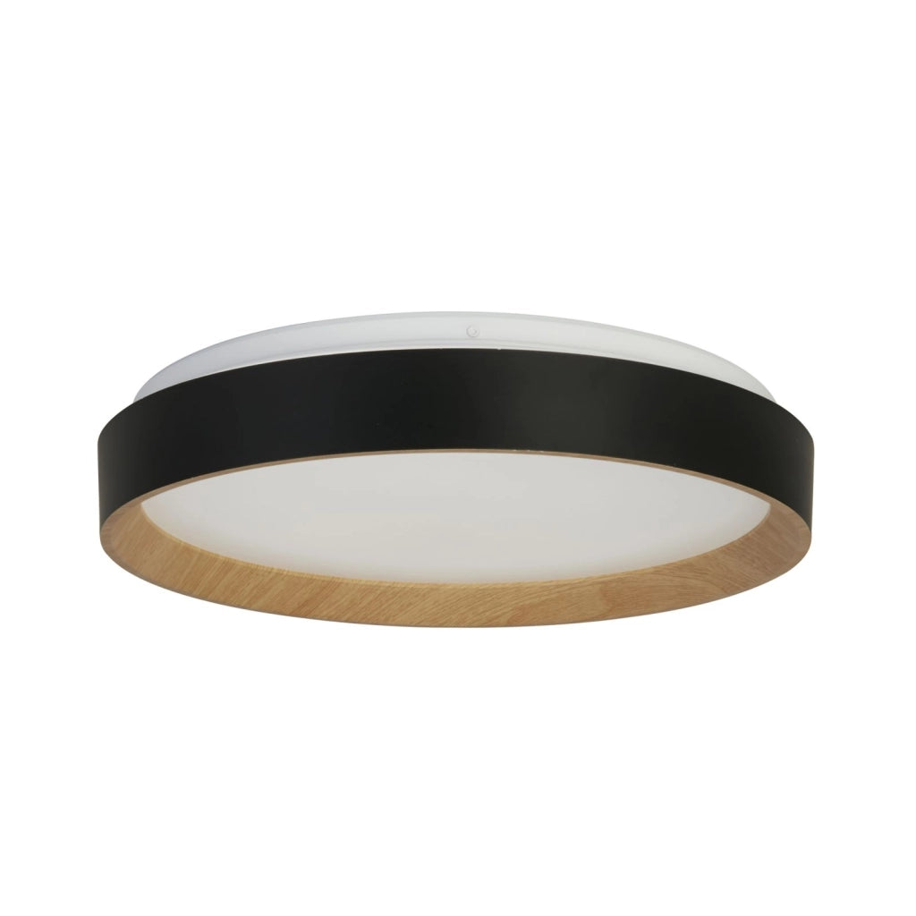 Sorrento LED Flush Nero con Trasferimento Legno