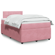 Giroletto a Molle con Materasso Rosa 120x190 cm in Velluto