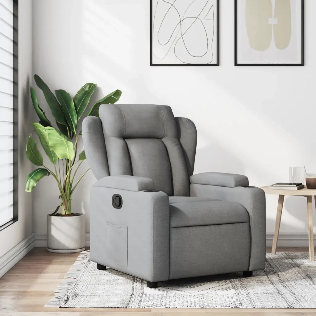 Poltrona reclinabile in tessuto grigio chiaro 3205564