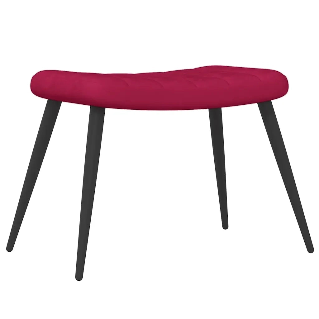 Poltrona Relax | Sedia Relax con Sgabello Rosso Vino in Velluto