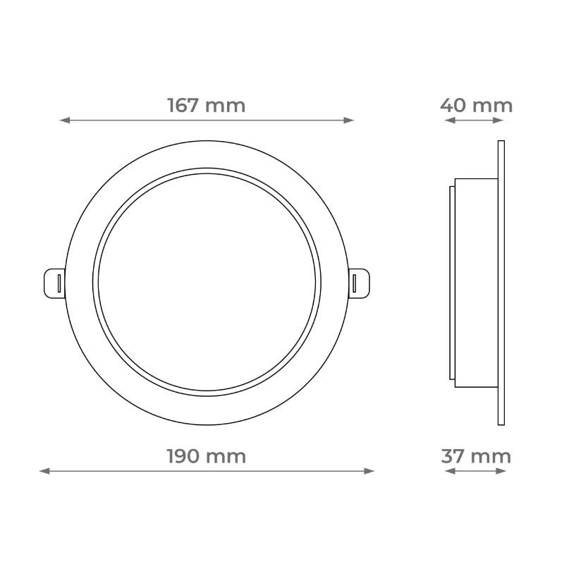 Plafoniera LED 18W 2in1 tonda nera IP54 DPM 3000-6000K