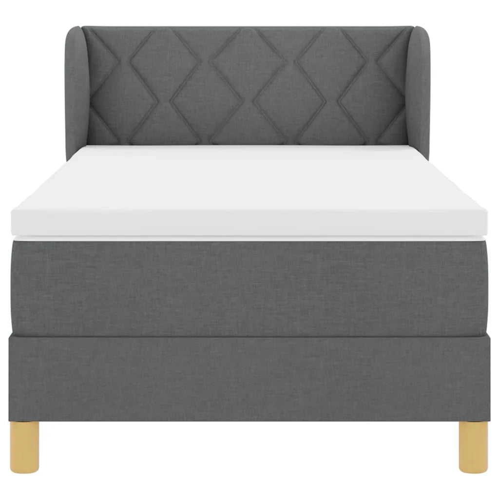 Letto a molle con materasso Grigio scuro 90 x 190 cm Tessuto 3340249