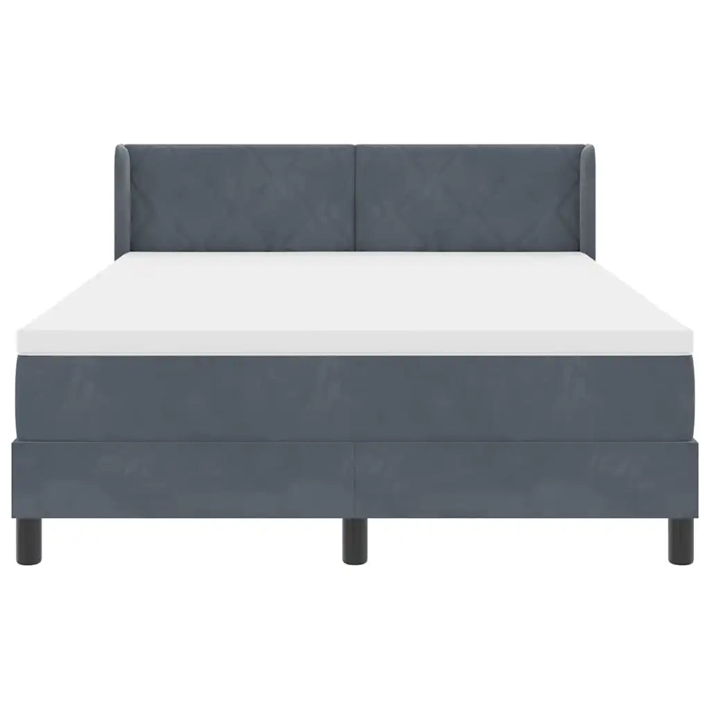 Letto a molle con testiera Grigio scuro 190 x 140 cm Poliestere
