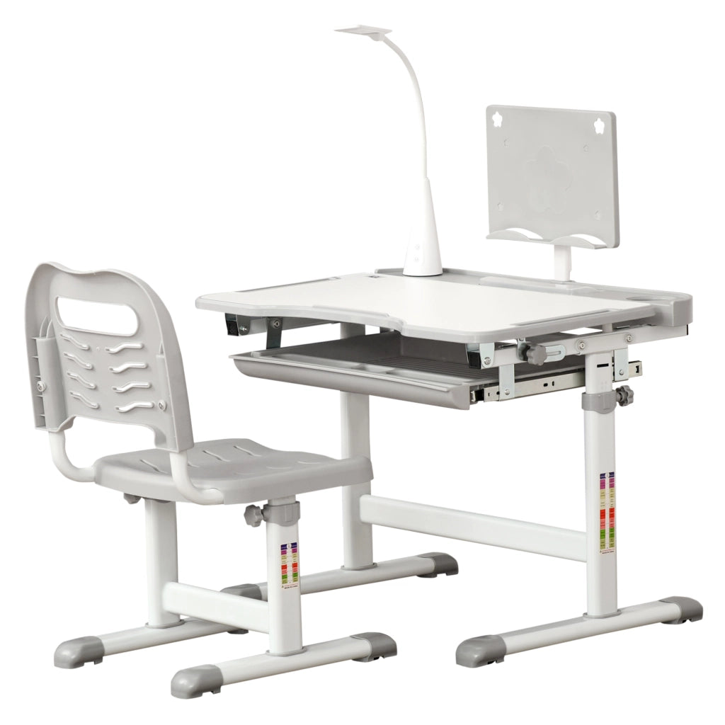 Scrivania per Bambini con Sedia Regolabile ¨C Minimal ¨C Grigio
