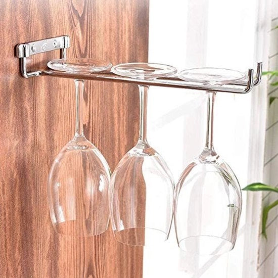 Sostegno per bicchieri in vetro - Colore giallo - Facile da montare - Ideale per cucina e bagno - Risparmia spazio