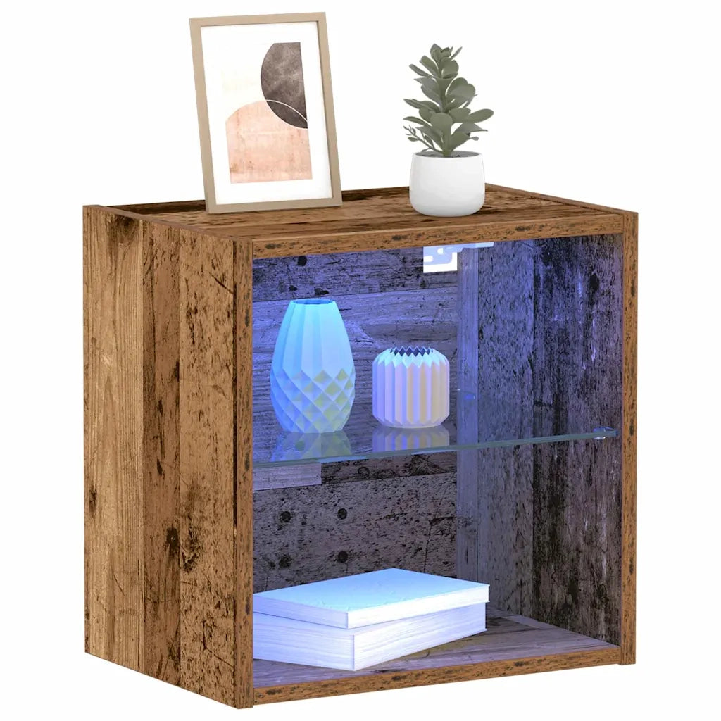 Mensola galleggiante con luce LED Marrone 40 x 28,5 x 40 cm 863090