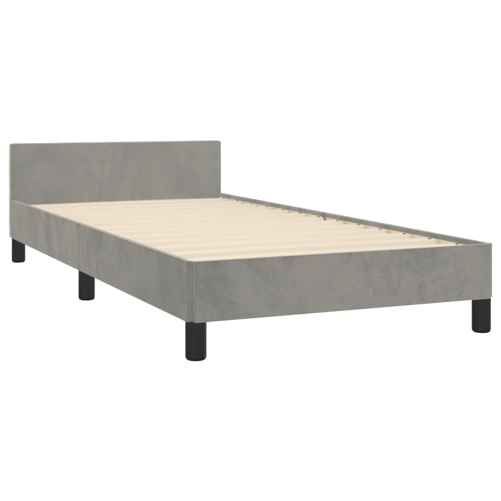 Giroletto senza Materasso Grigio Chiaro 90x190 cm Velluto 3125727