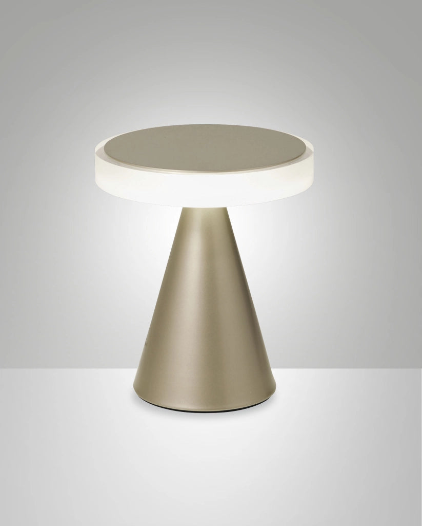 Lampada da Tavolo LED Fabas Luce Neutra 8W 750lm 3000K, Struttura Metallo e Metacrilato con Regolazione a Tocco, Oro Opaco - Fabas Luce