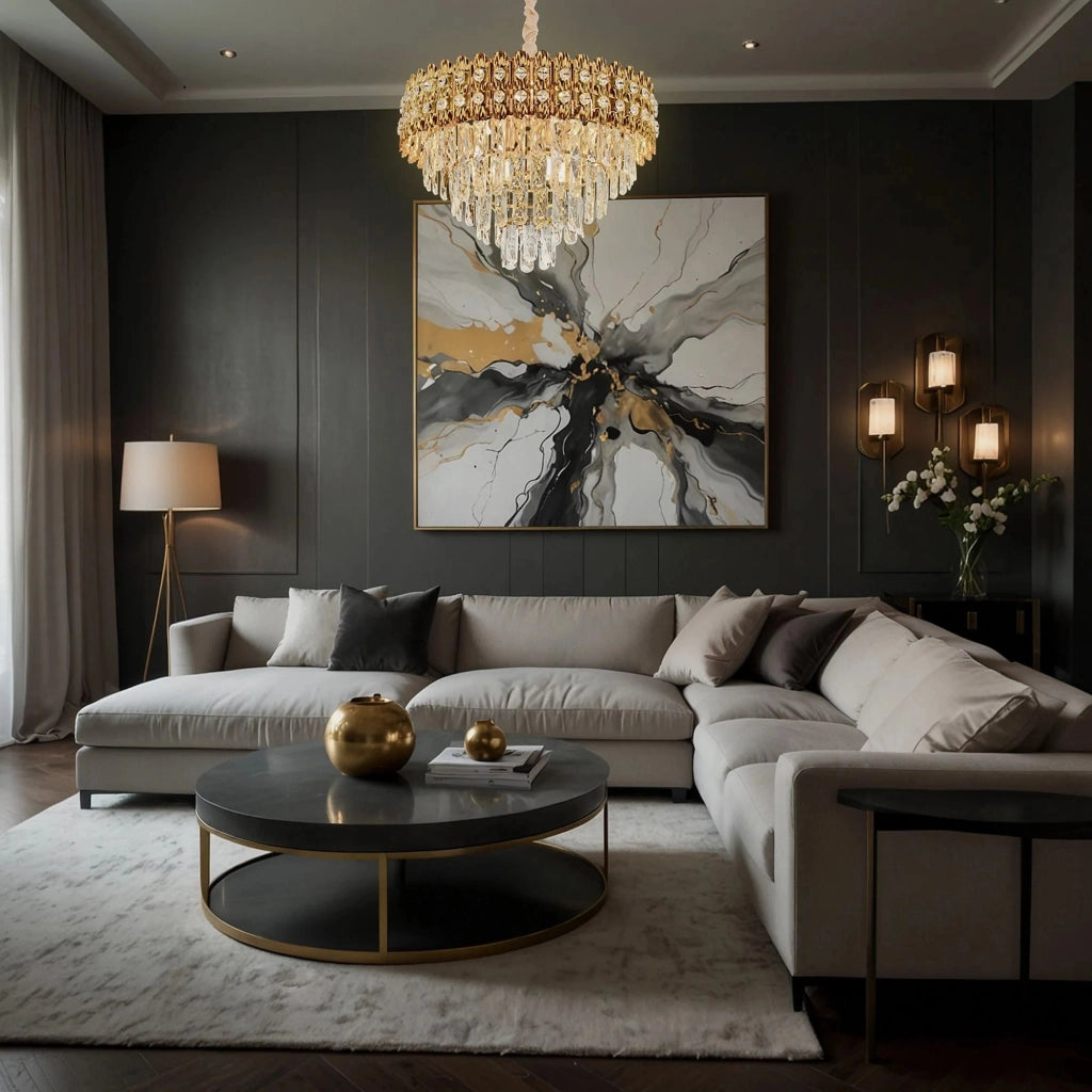 Lampada Cristal G058-cp 60cm Gold