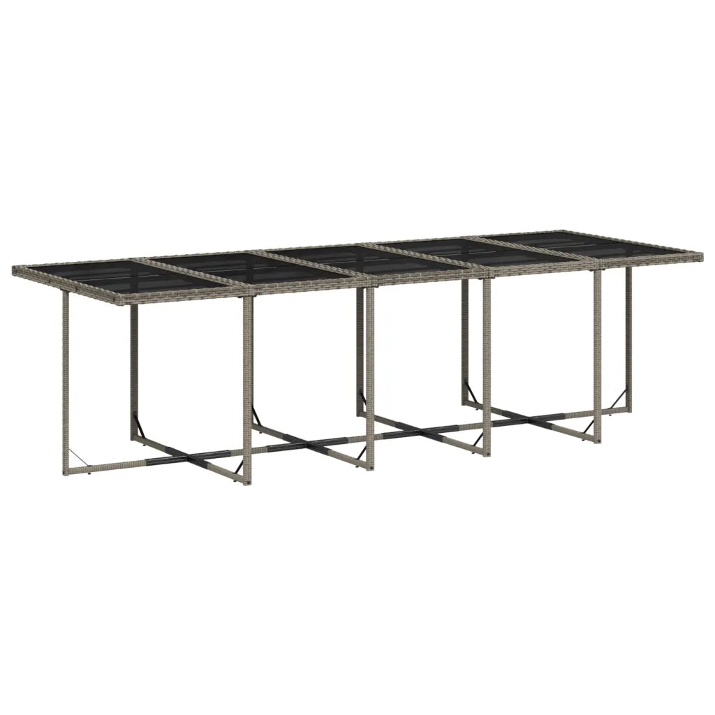Set da Pranzo da Giardino 11pz con Cuscini in Polyrattan Grigio 3278059