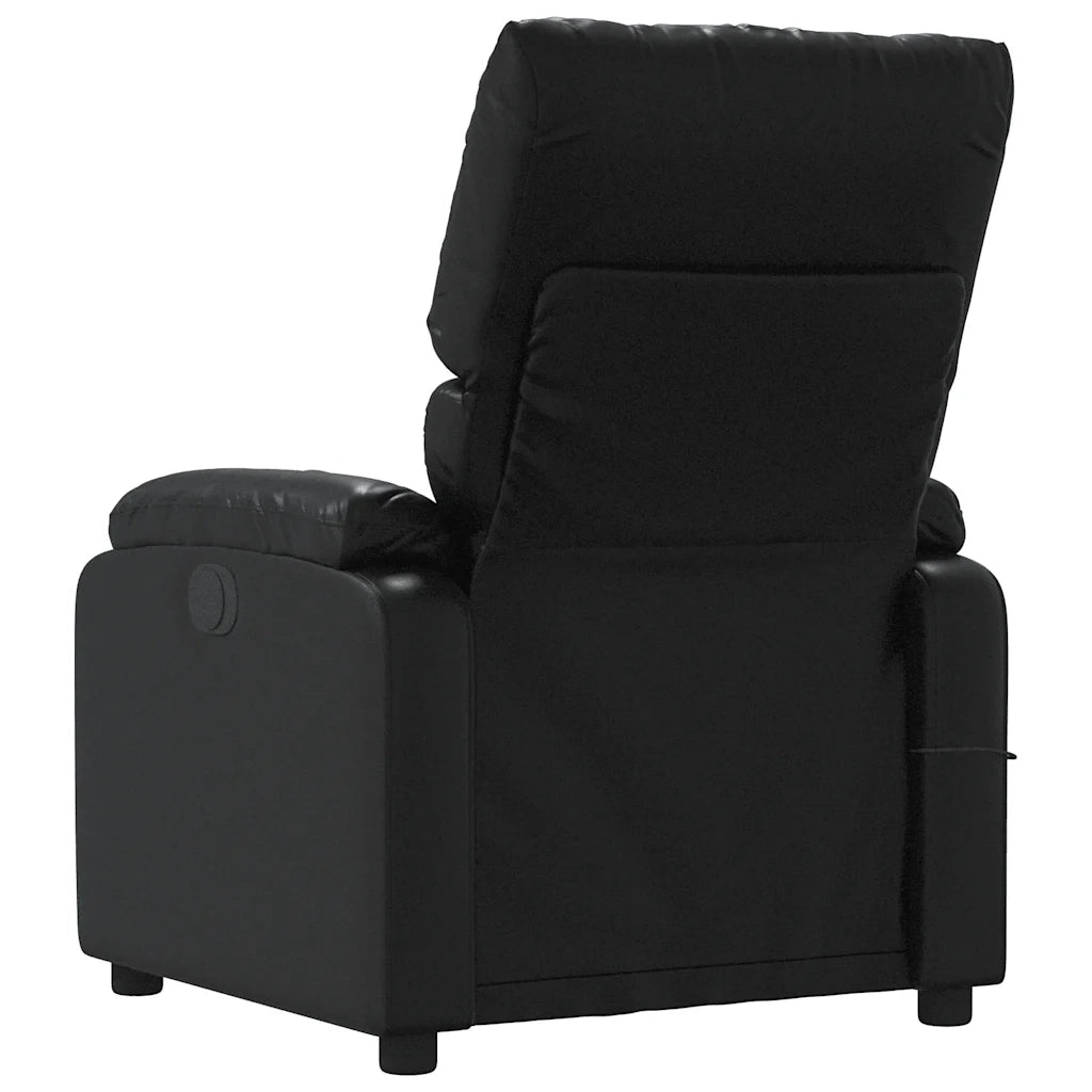 Poltrona Massaggiante | Sedia Relax Reclinabile Nera in Similpelle