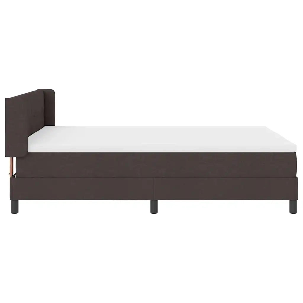 Letto a molle con testiera Marrone Scuro 190 x 140 cm Tessuto 3341100
