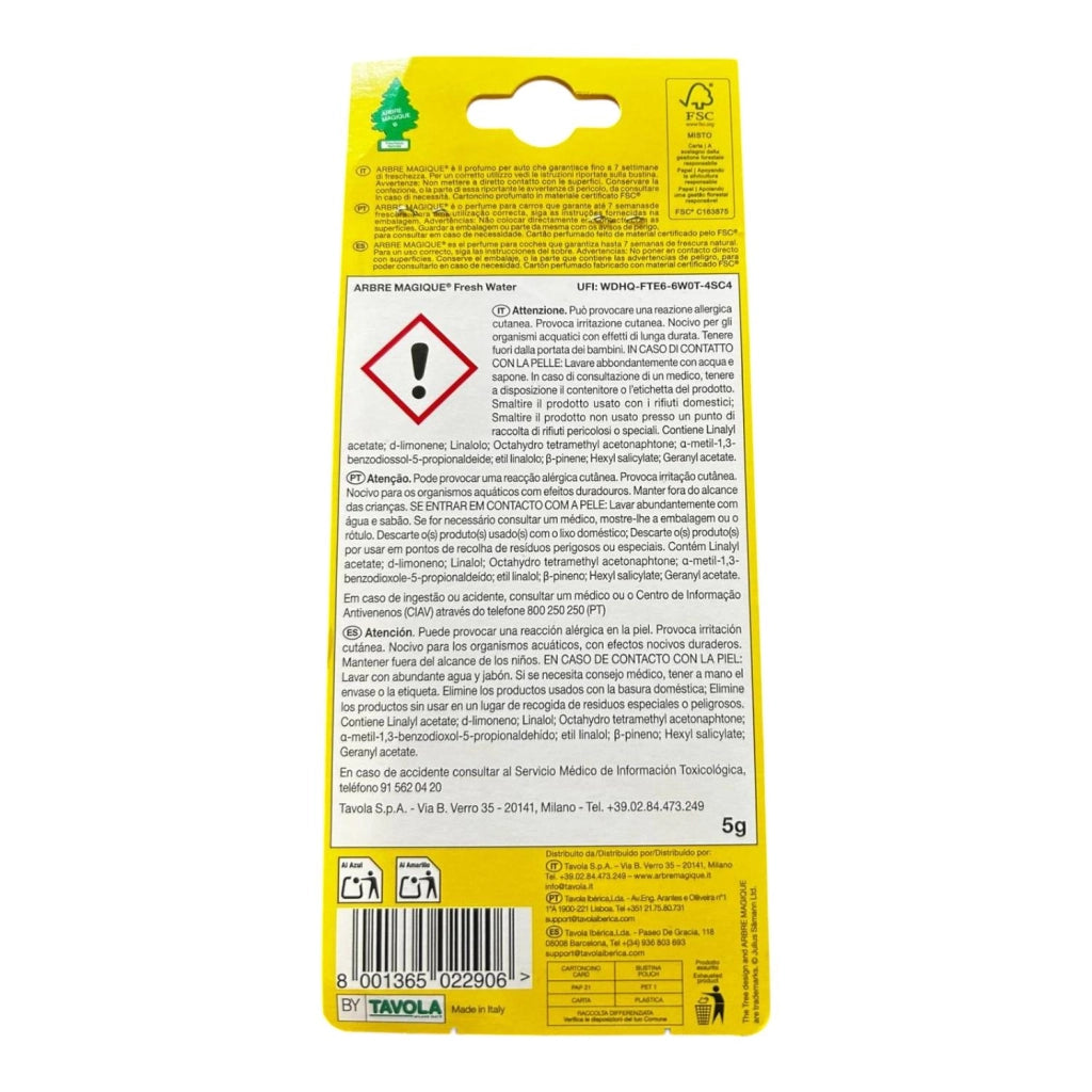 ARBRE MAGIQUE PROFUMO AUTO FRAGRANZA FRESH WATER