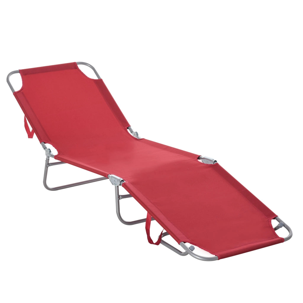 Tumbona Pieghevole con Braccioli ¨C Zephmum ¨C Bordeaux 187x55x24 cm