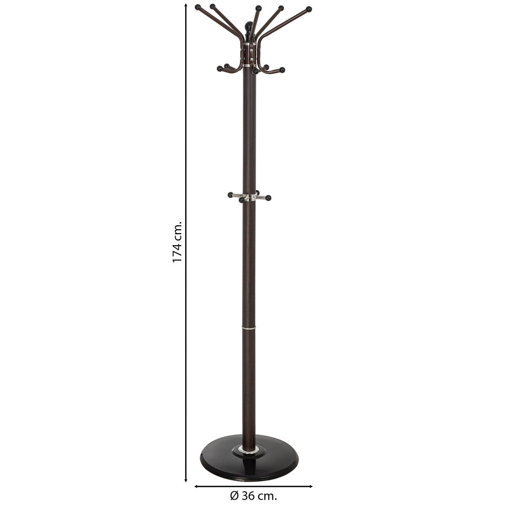 Perchero de metal marron con 5 ganchos D36x174h cm