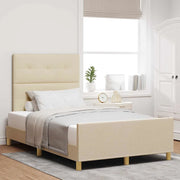 Struttura del letto con testiera Crema 120 x 200 cm Tessuto