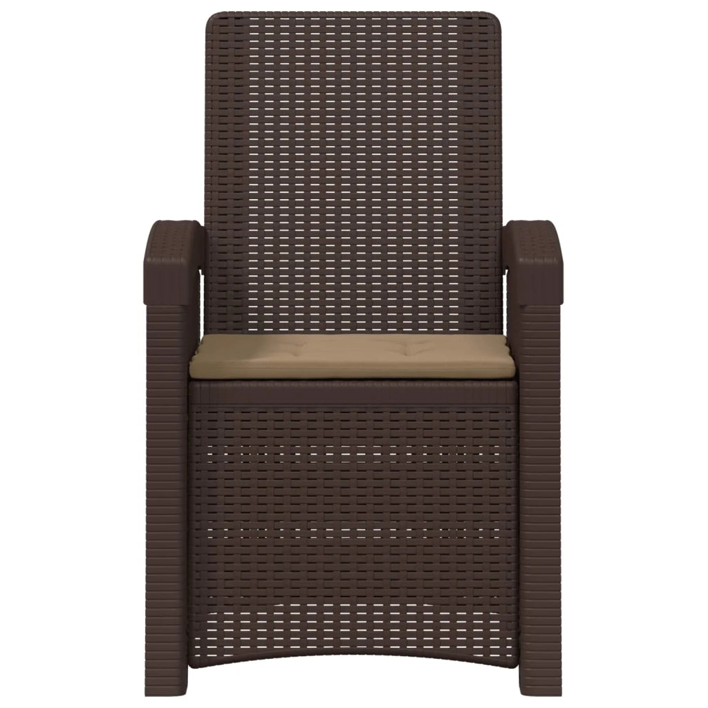 Sedia da giardino reclinabile effetto rattan Marrone e Tortora 8012006