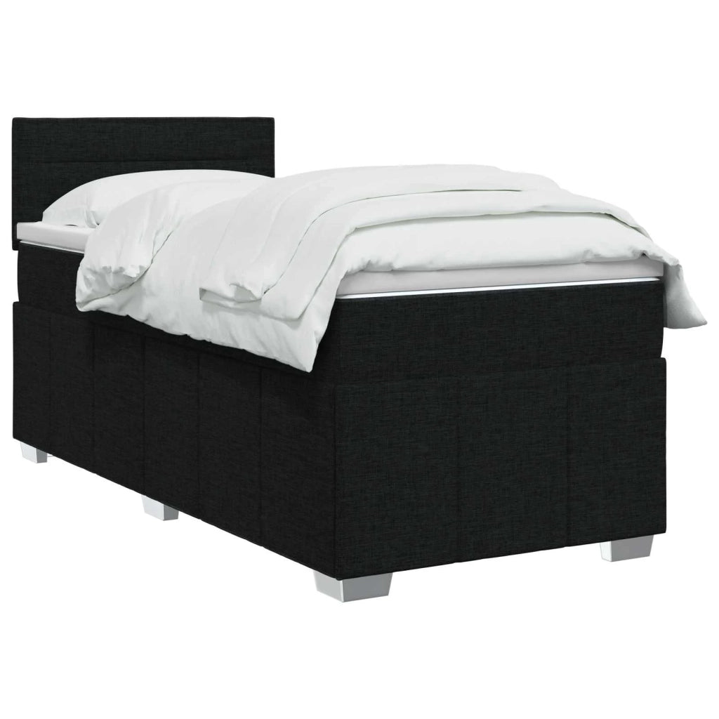 Letto box spring con materasso Nero 80 x 200 cm Tessuto 3451075