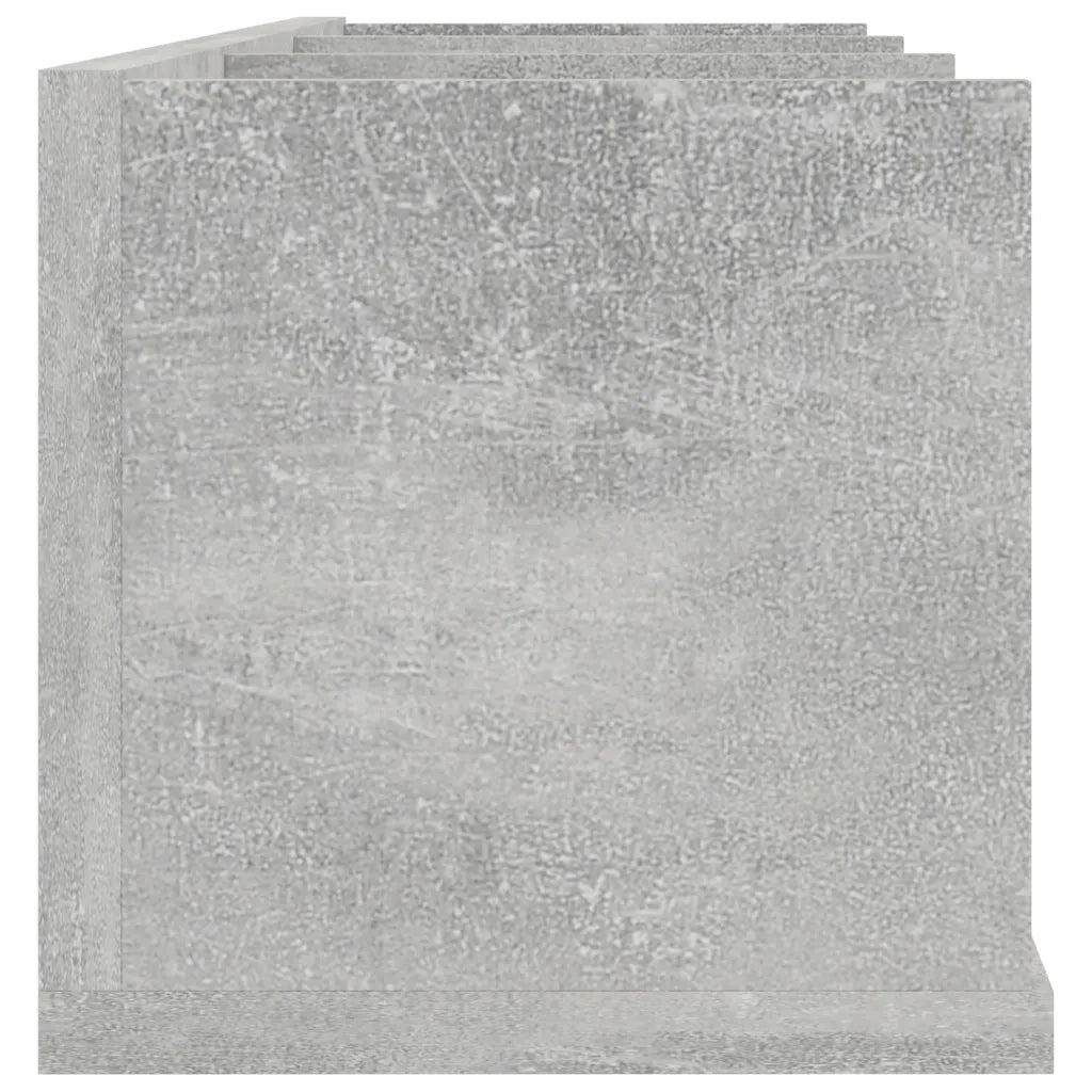 Scaffale Porta CD Parete | Mensola sospesa Grigio Cemento 75x18x18 cm Multistrato