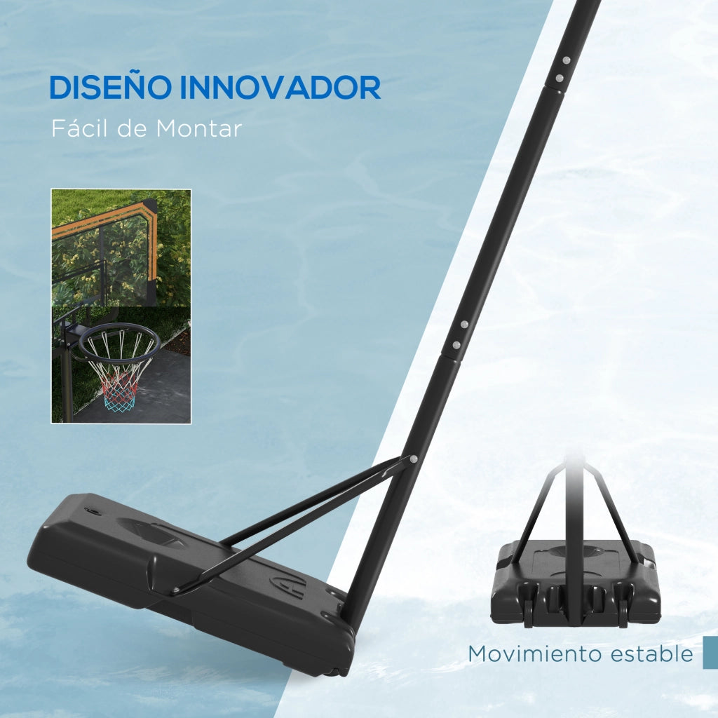 Canestro da Basket Regolabile 182-213 cm ¨C Minimal ¨C Nero