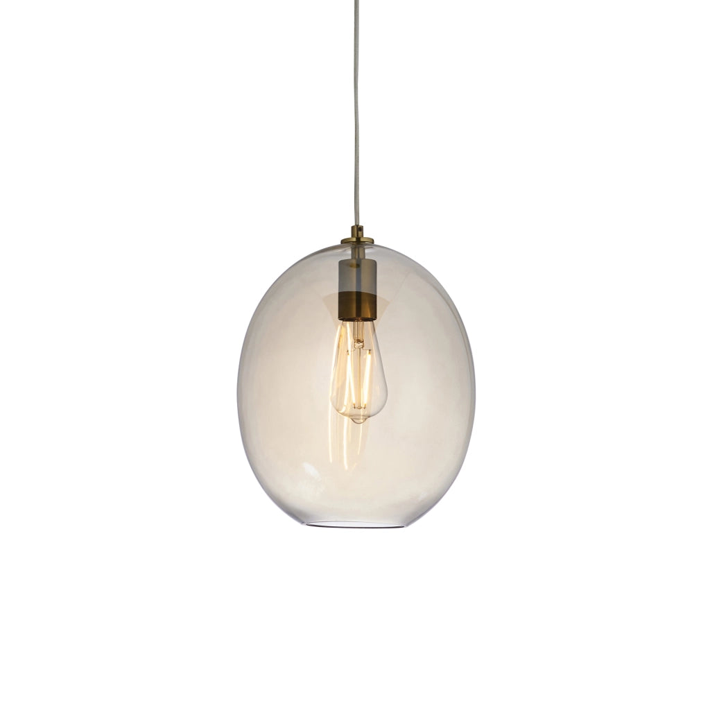 Lampada a sospensione ovale vetro champagne E27 Endon