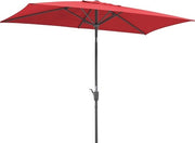 Parasole Tunis rosso ca. 270 x 150 cm - 6-segmenti rettangolari