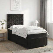 Letto Box Spring LED con Materasso Nero 80 x 200 cm Velluto 3455965