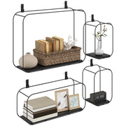 Mensole a Muro Geometriche ¨C Xylo ¨C Set 4 Pezzi Nero Design Moderno