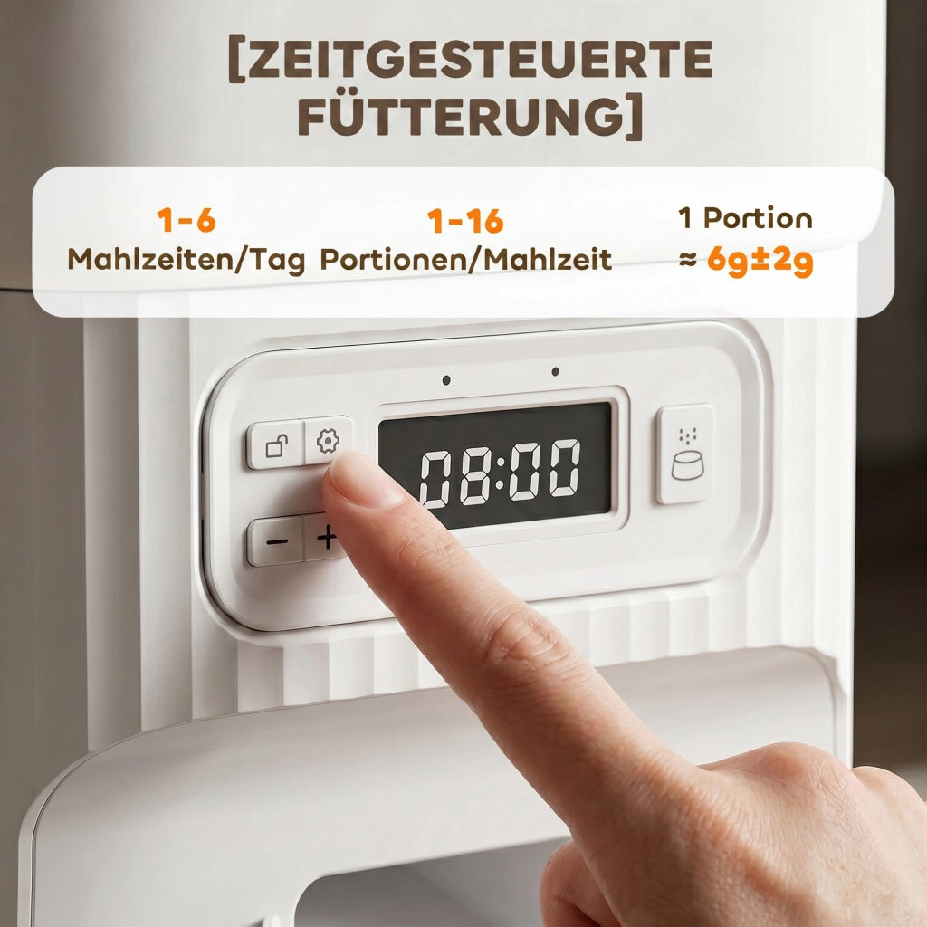 Distributore Automatico Cibo Gatti con Timer ¨C Xylo ¨C 2 Ciotole Acciaio Inox
