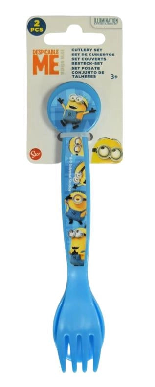 SET 2 POSATE IN PLASTICA PER BAMBINI DEI MINIONS