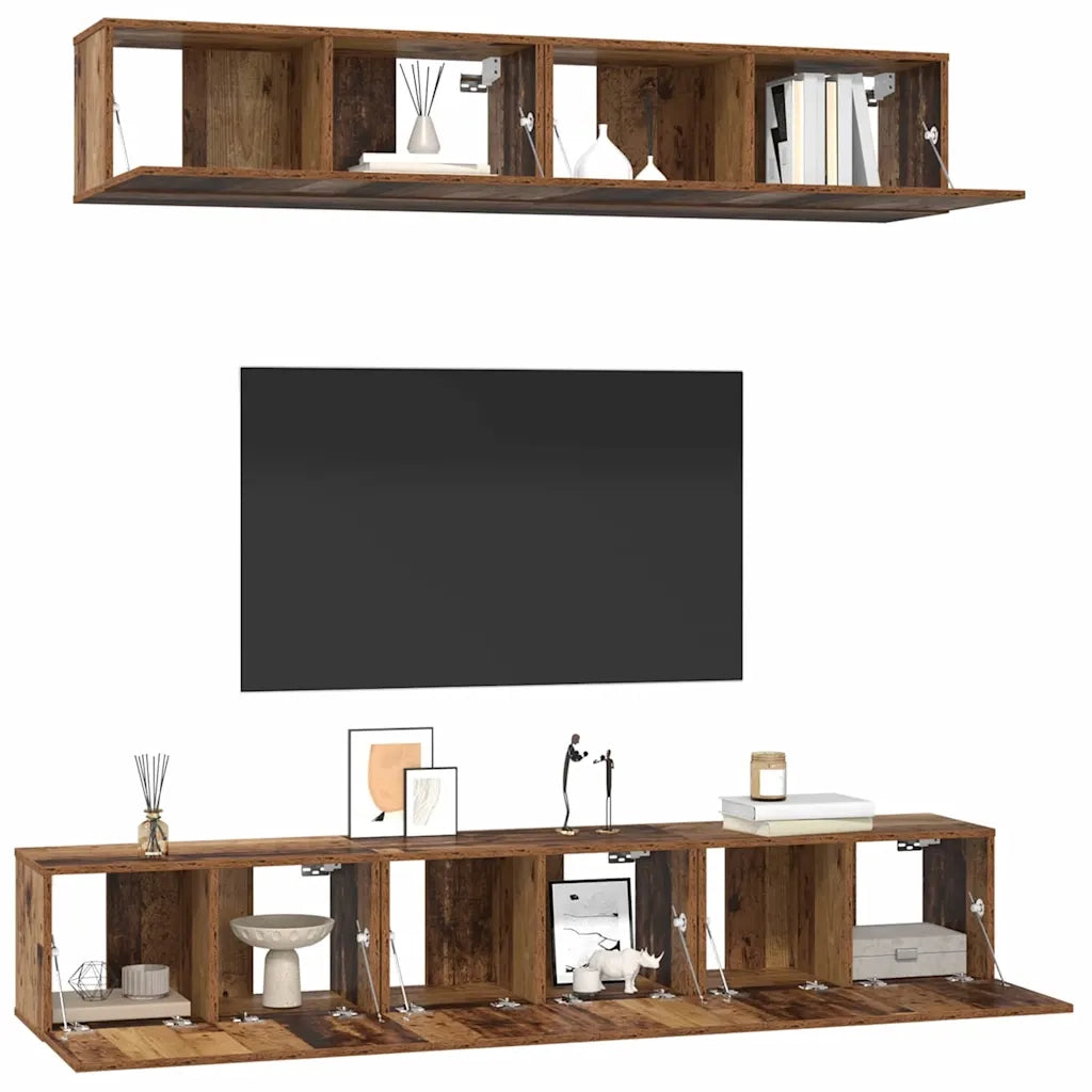 Set mobile TV 5 pcs Legno vecchio Legno multistrato 3393213