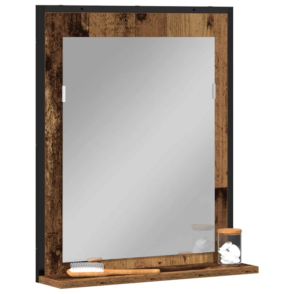 Specchio con lo scaffale Legno vecchio 50 x 12 x 60 cm 862220