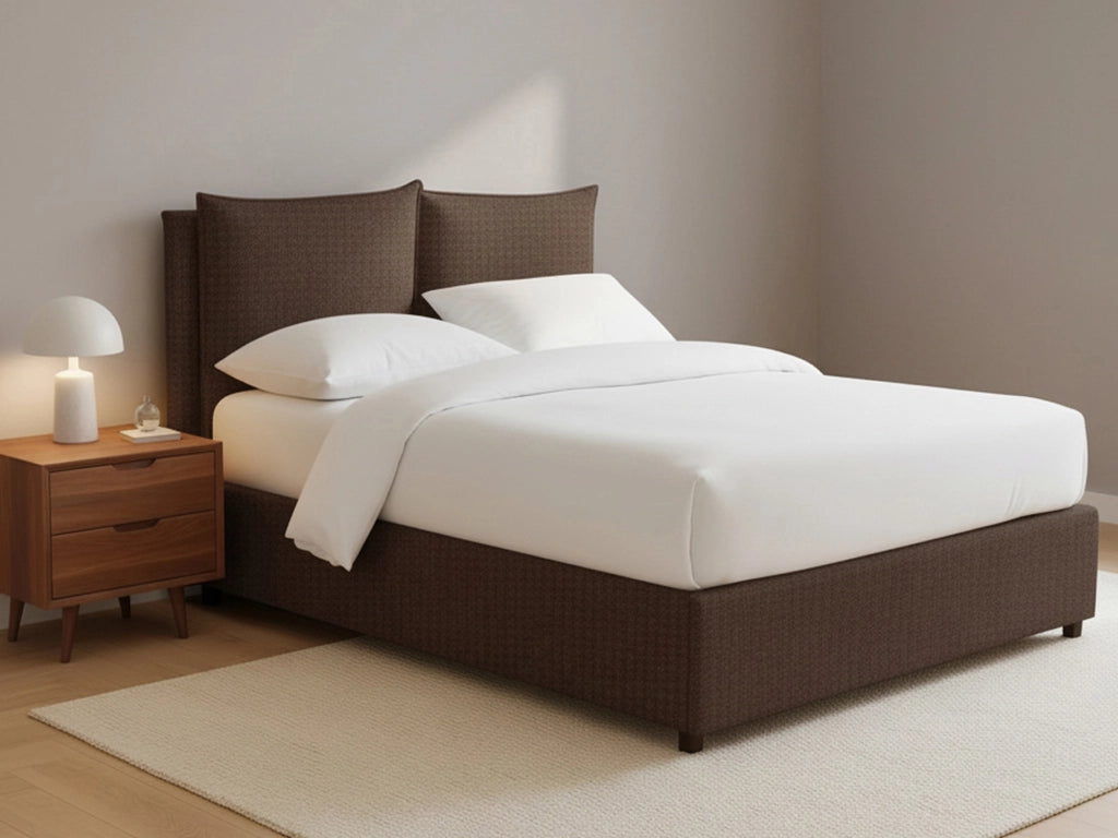 Newton, Letto Piazza e Mezza Sfoderabile Made in Italy, Marrone