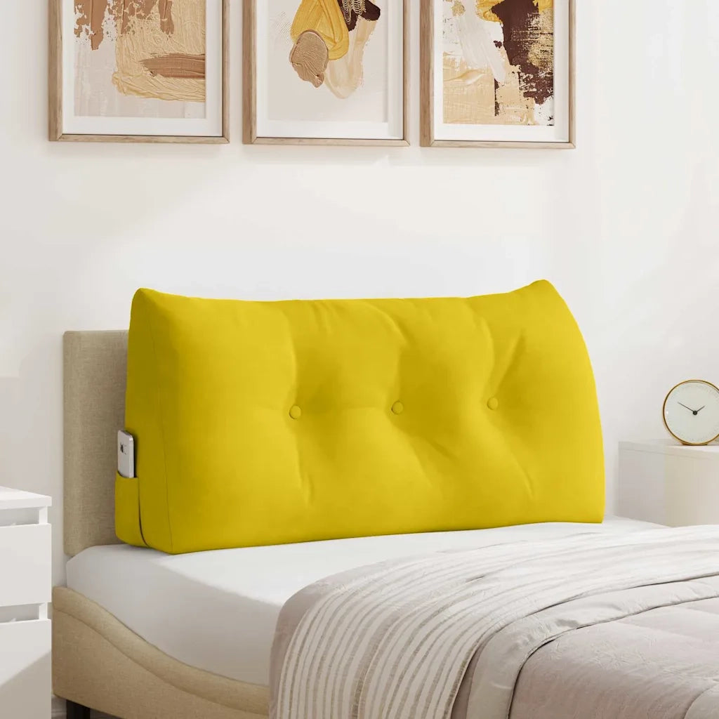 Cuscino per Schiena Giallo 100 x 24 x 50 cm Velluto 42014465