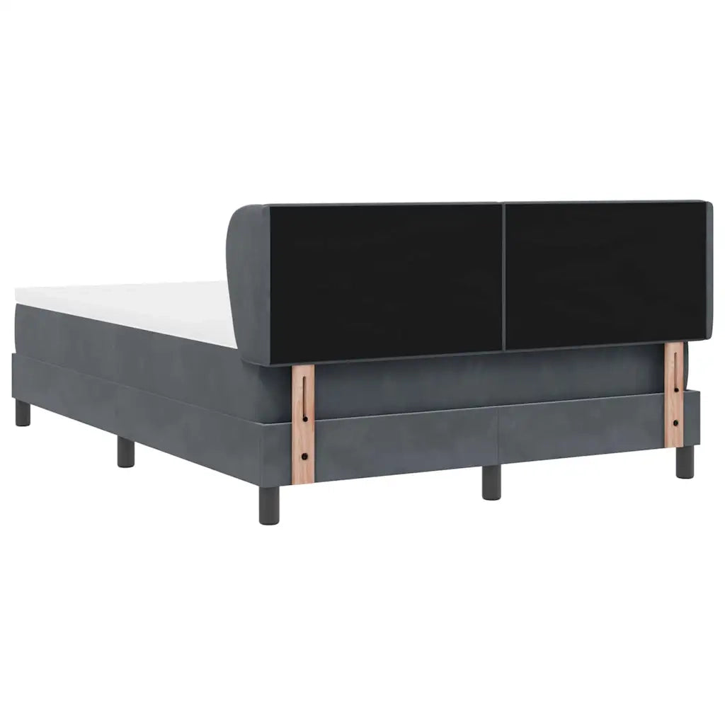 Letto a molle con testiera Grigio scuro 160 x 200 cm Velluto 3340395