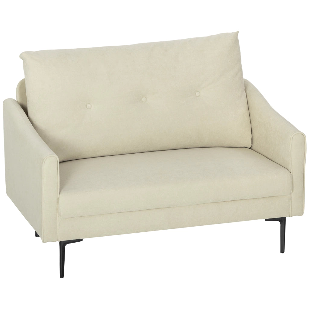 Divano 2 posti imbottito ¨C Minimal ¨C crema metallo