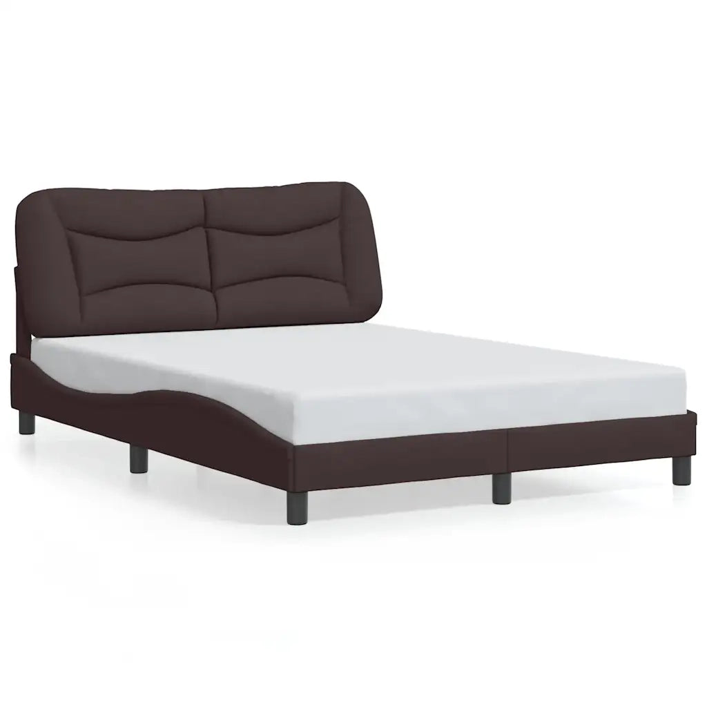 Giroletto senza Materasso-Struttura Letto Hvar Marrone Scuro 140x190 cm Tessuto