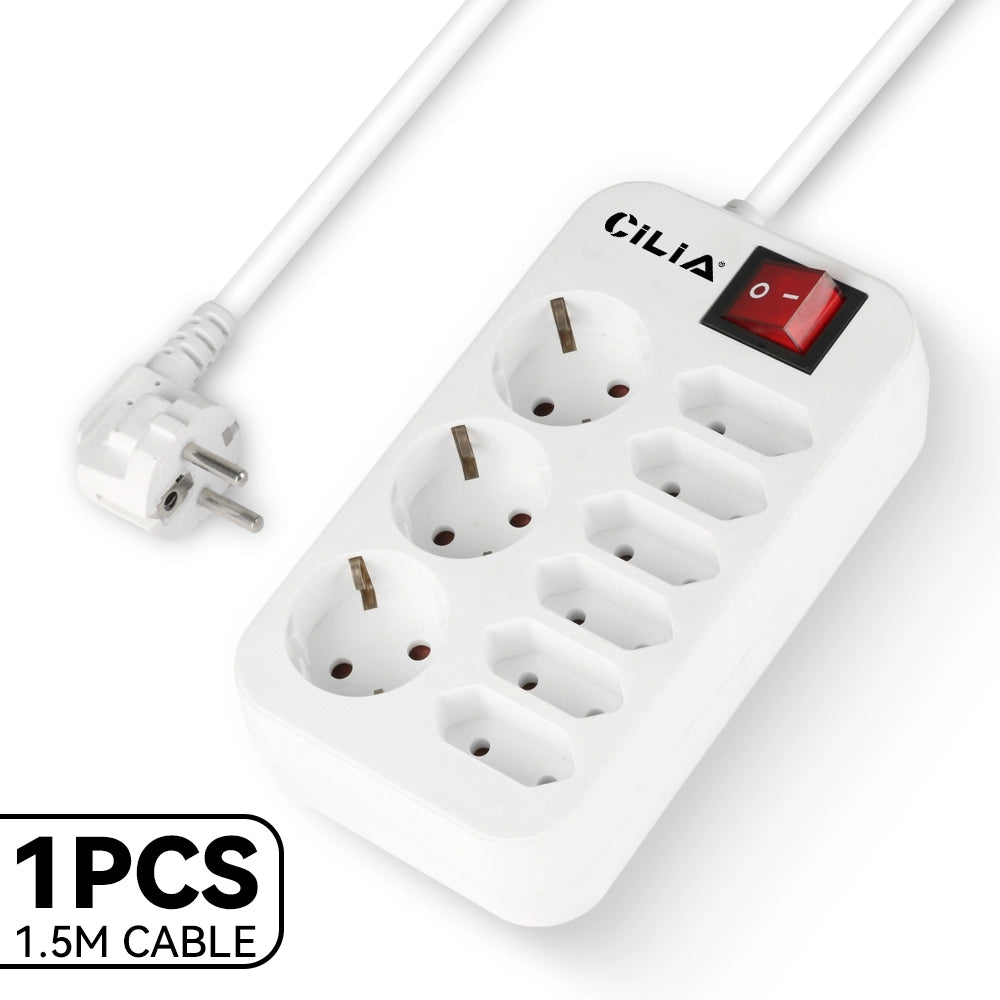 Ciabatta Elettrica 9 Prese con Interruttore ¨C zephmum ¨C Bianco