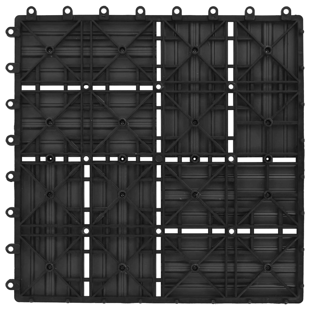 Piastrella per Decking 11 pcs Nero 30 x 30 cm WPC 42046676