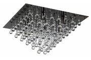 Plafoniera Reality Lancaster Crystal nera quadra 7xE14