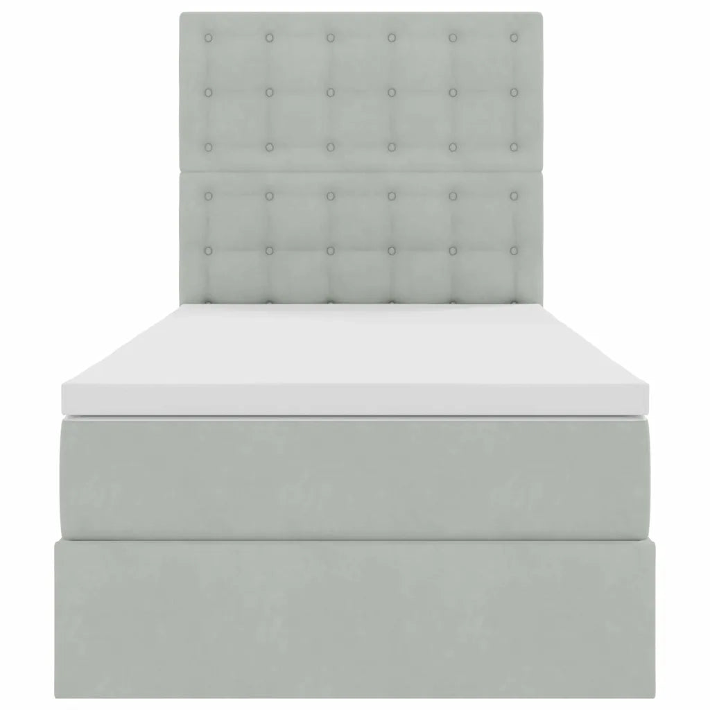 Letto con contenitore e LED Grigio chiaro 100 x 200 cm Velluto 3372765