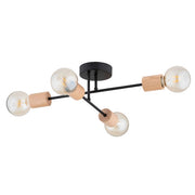 Plafoniera loft minimal LA-STENA Alfa 4xE27 nero/legno