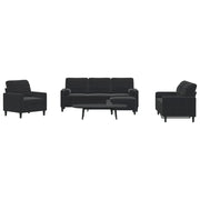 Set di Divani 4 pz con Cuscini e Rinforzi Nero in Velluto 3278386
