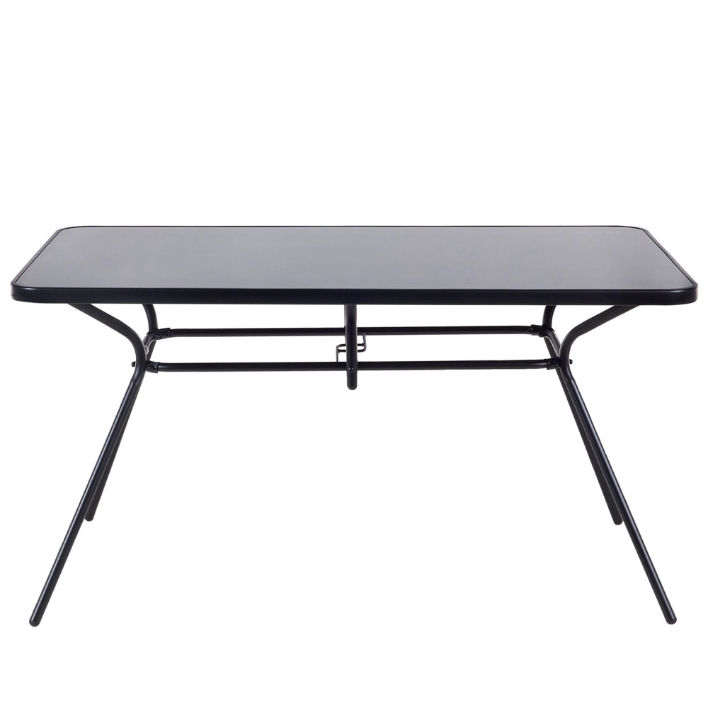 Tavolo da pranzo per esterno in acciaio Nero 140 x 80 cm da giardino moderno