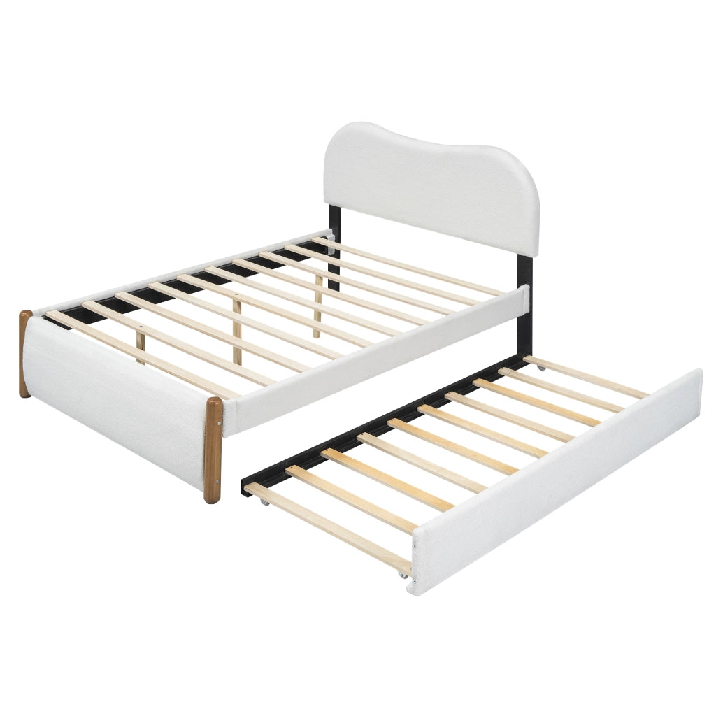 letto imbottito plush bianco 140 x 200 cm